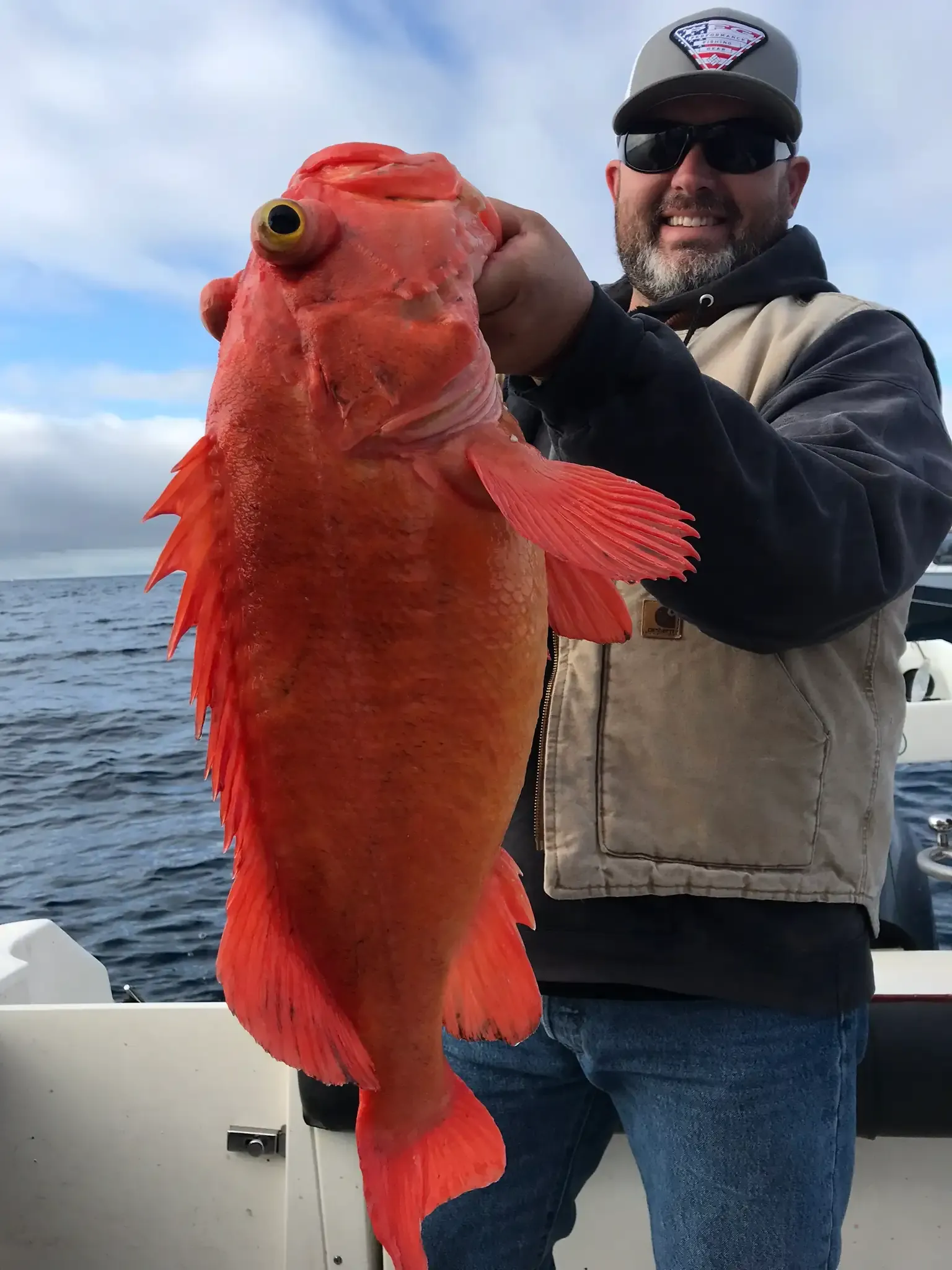 Family with Lingcod catch