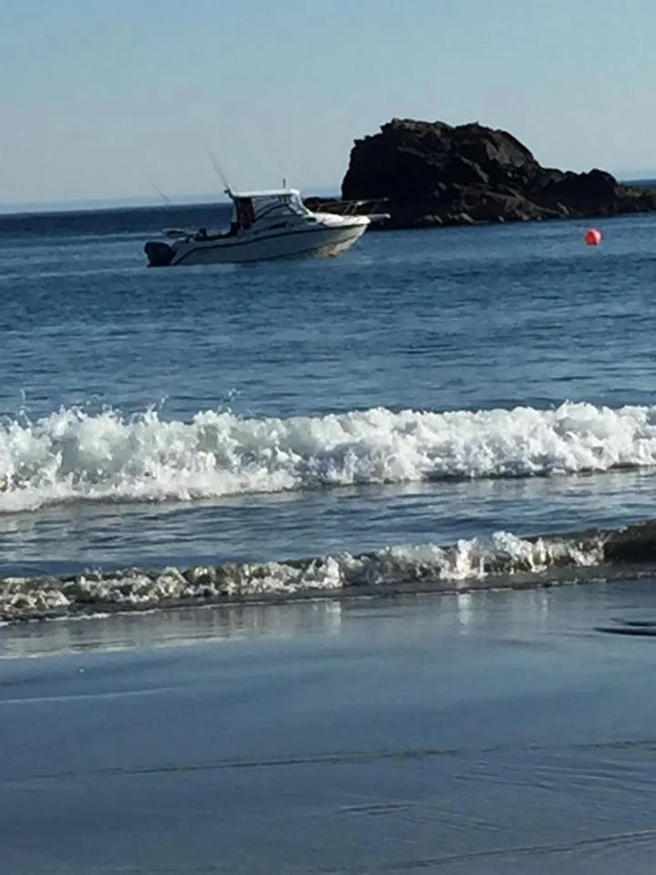 Boat Near Beach with Waves Scenic