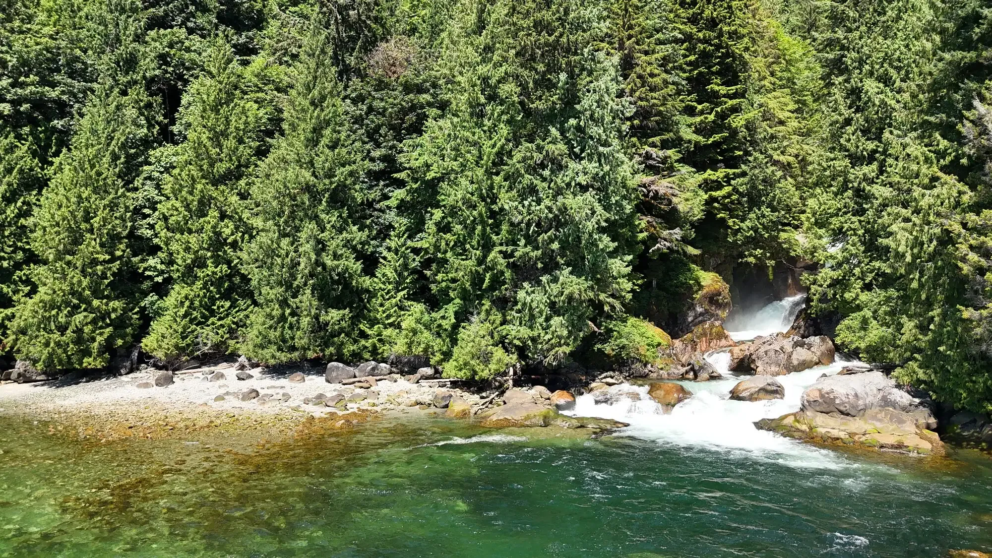Drone Aerial Waterfall BC Coastline