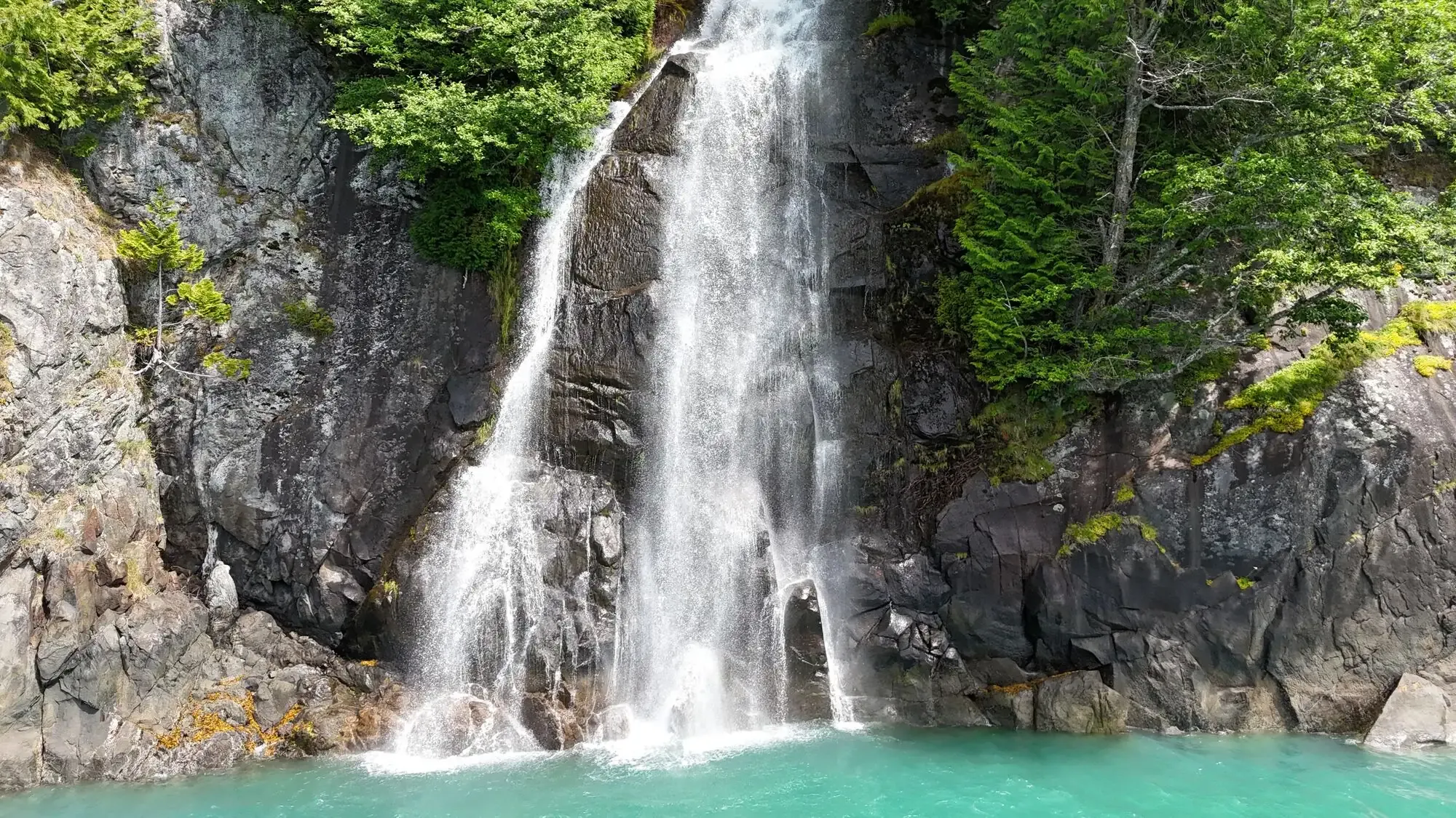 Drone Aerial Waterfall Forest Pool