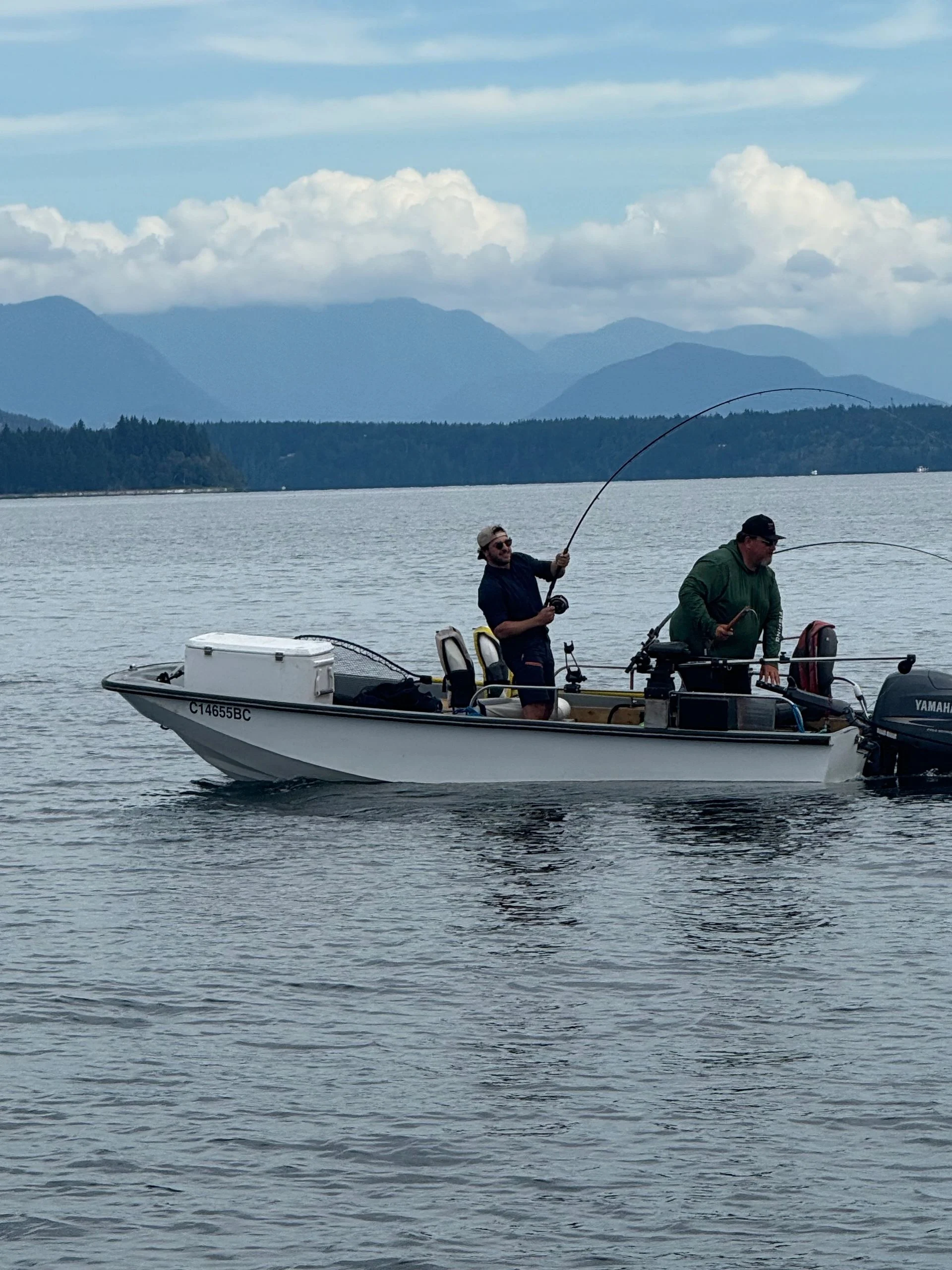 Montauk Fishing Action with Mountains